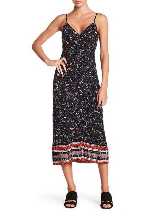 love, Fire Dresses & Skirts - Love Fire Floral Midi Dress Women's M Spaghetti Strap Button Front Rayon NWT